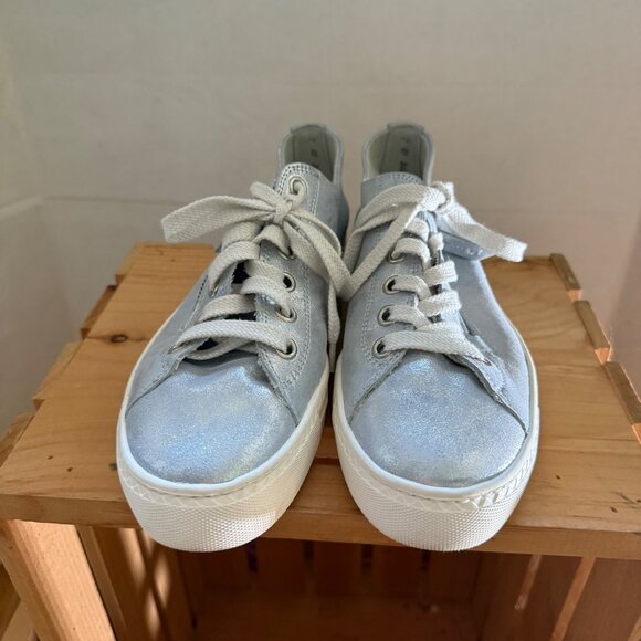 Paul Green Size 7 Womens Tamara Mineral Antic Bluish Gray Metallic Sneaker - Picture 11 of 16